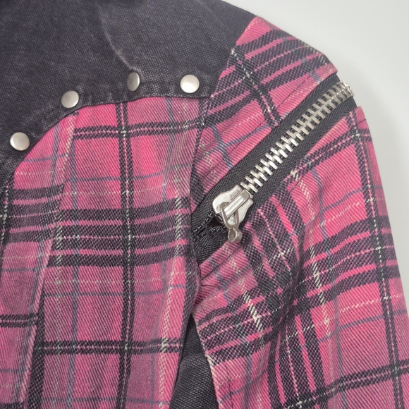 Lip Service Plaid Pink and Black Women's Jacket - Picture 2 of 15